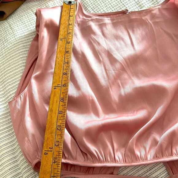 WAYF Pink Satin Crop Top size 8 - Picture 6 of 7